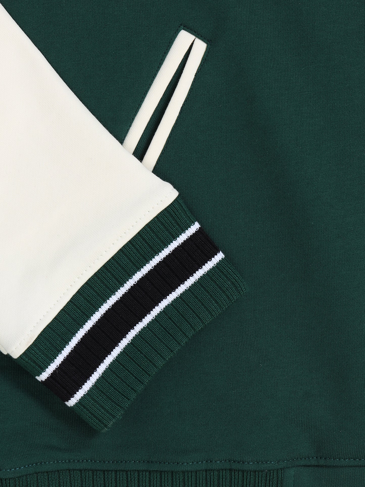 Varsity Jacket - Bottle Green with Off White