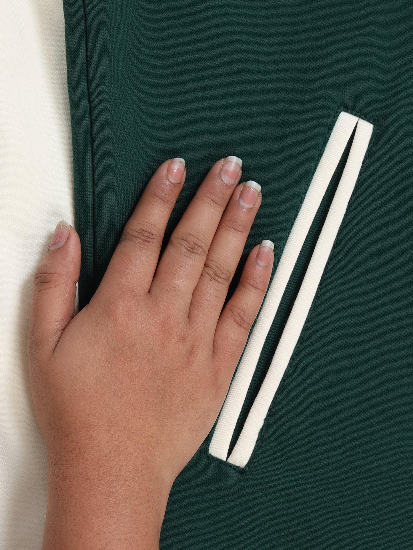 Varsity Jacket - Bottle Green with Off White