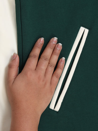 Varsity Jacket - Bottle Green with Off White