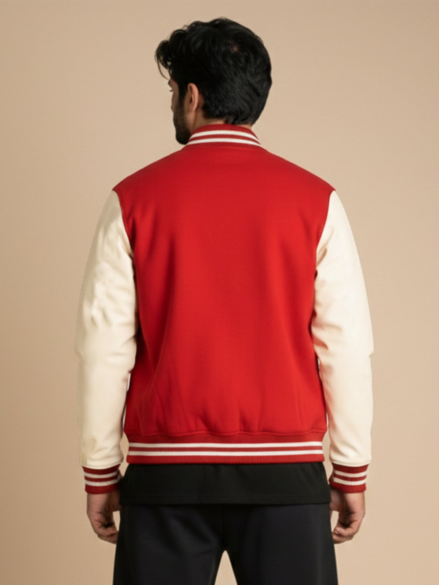Varsity Jacket - Red with Off White