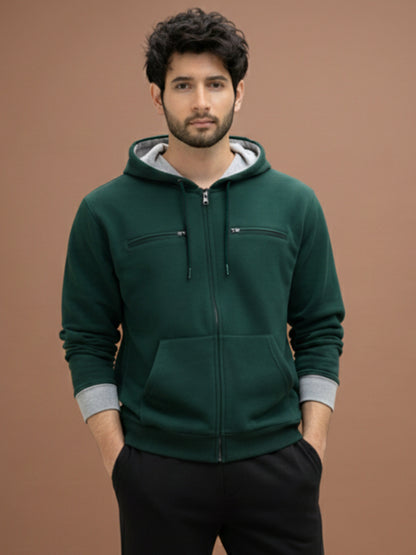 Travel  Explorer Hoodie - Bottle Green