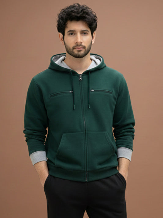Travel  Explorer Hoodie - Bottle Green
