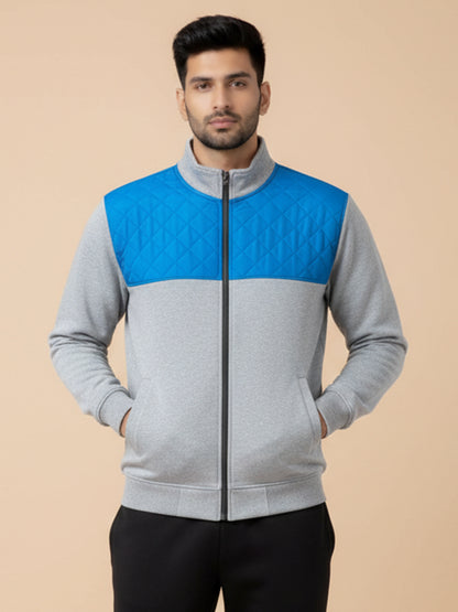 Bomber Jacket - Grey with Blue