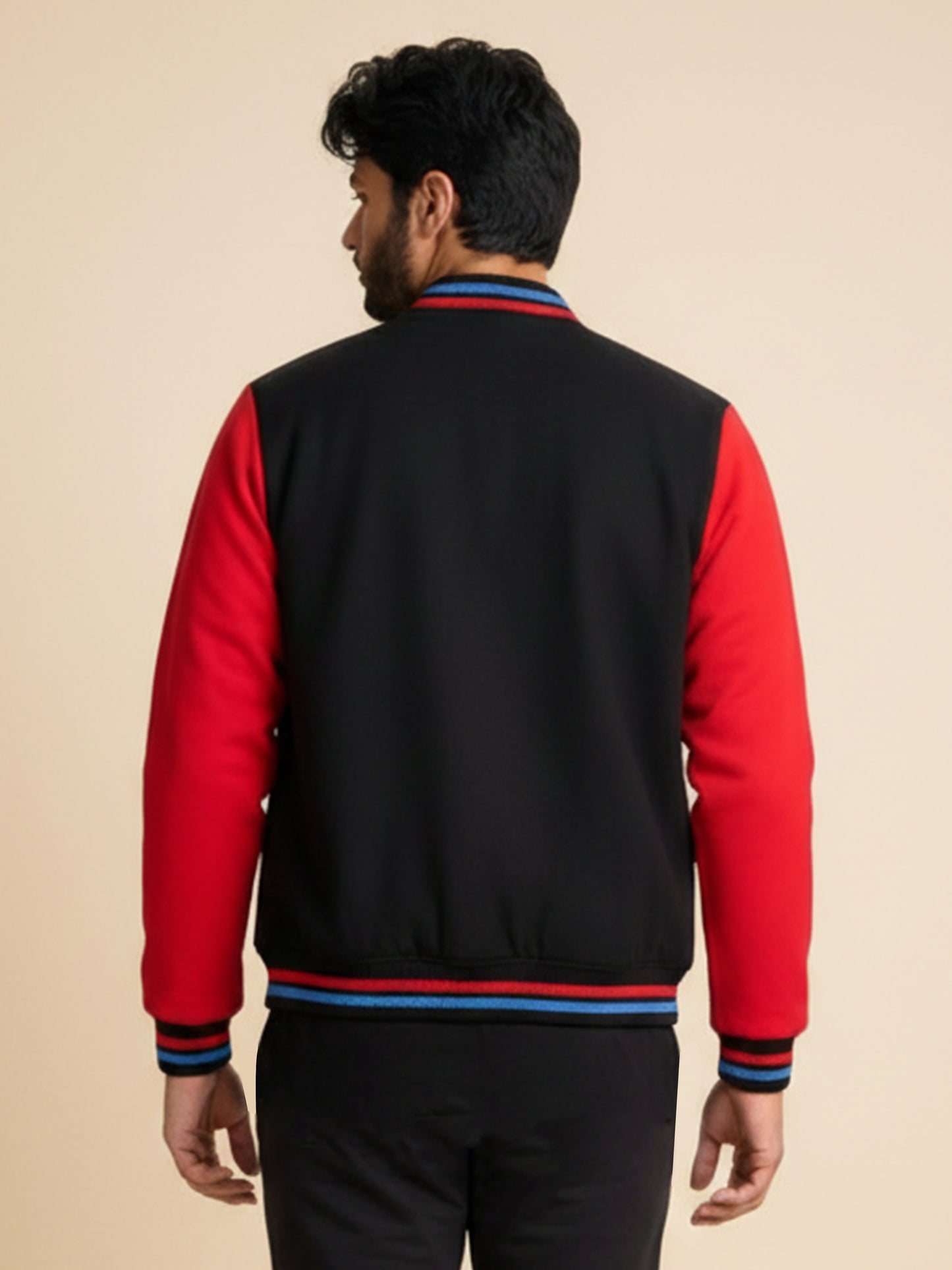 Varsity Jacket - Black with Red