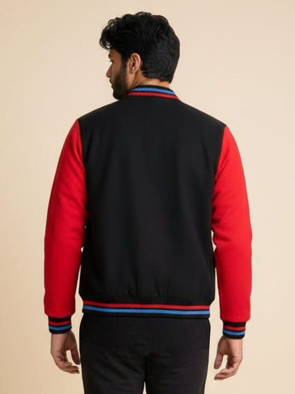 Varsity Jacket - Black with Red