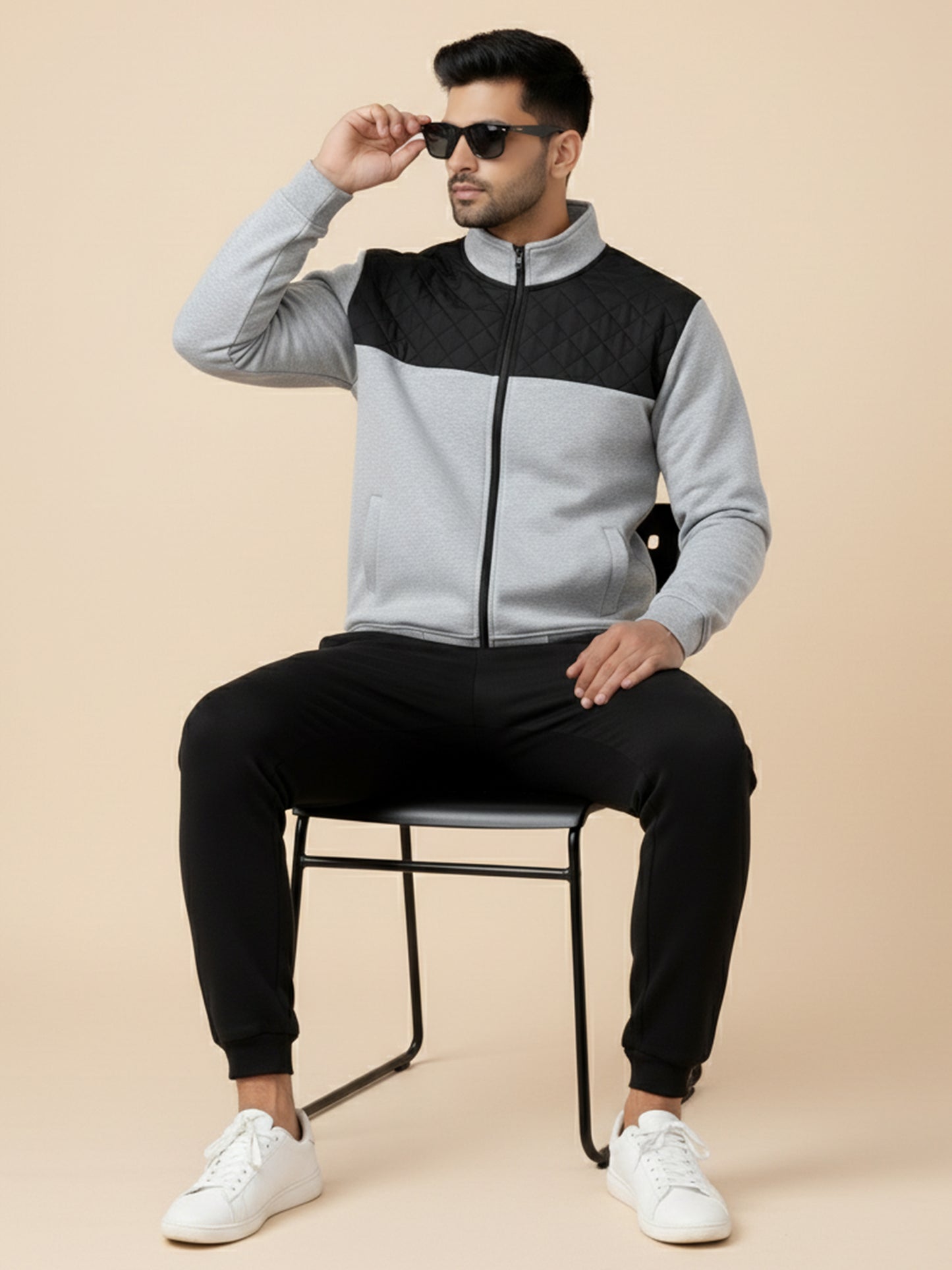 Bomber Jacket - Grey with Black