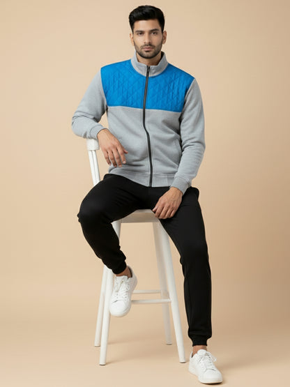 Bomber Jacket - Grey with Blue