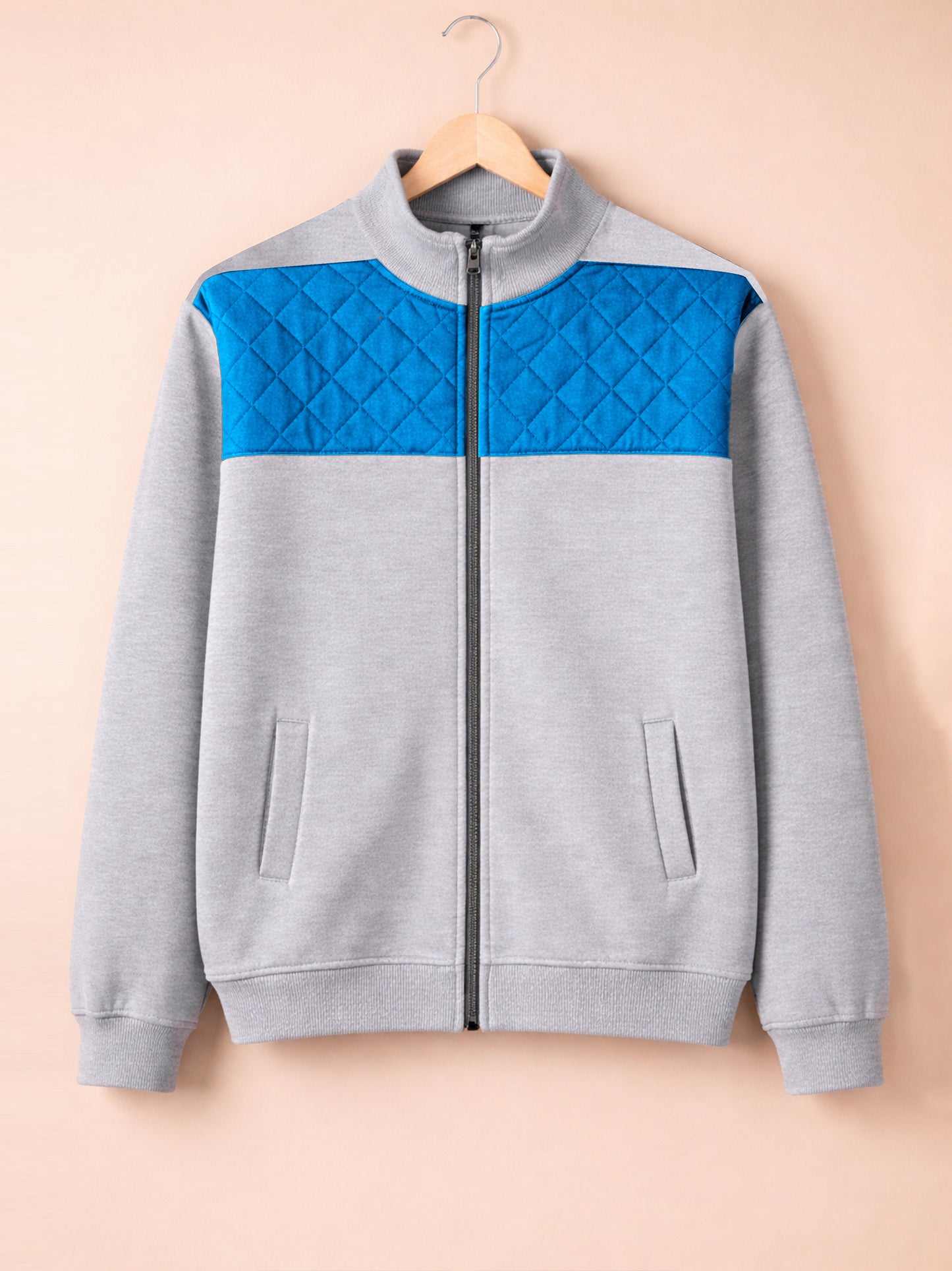 Bomber Jacket - Grey with Blue