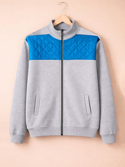 Bomber Jacket - Grey with Blue