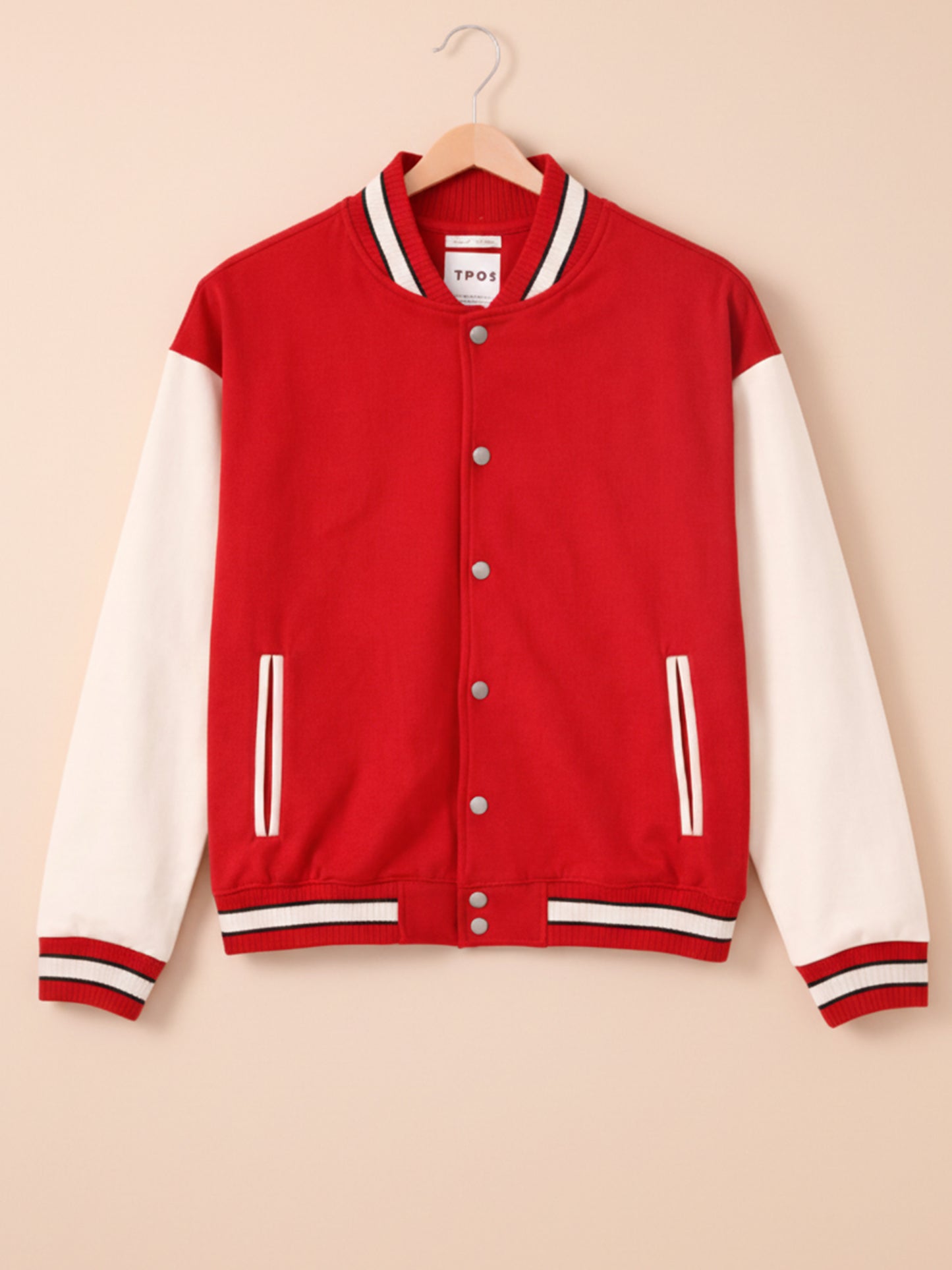 Oversized - Varsity Jacket Red with Off White