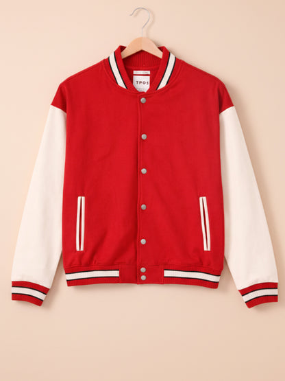 Oversized - Varsity Jacket Red with Off White