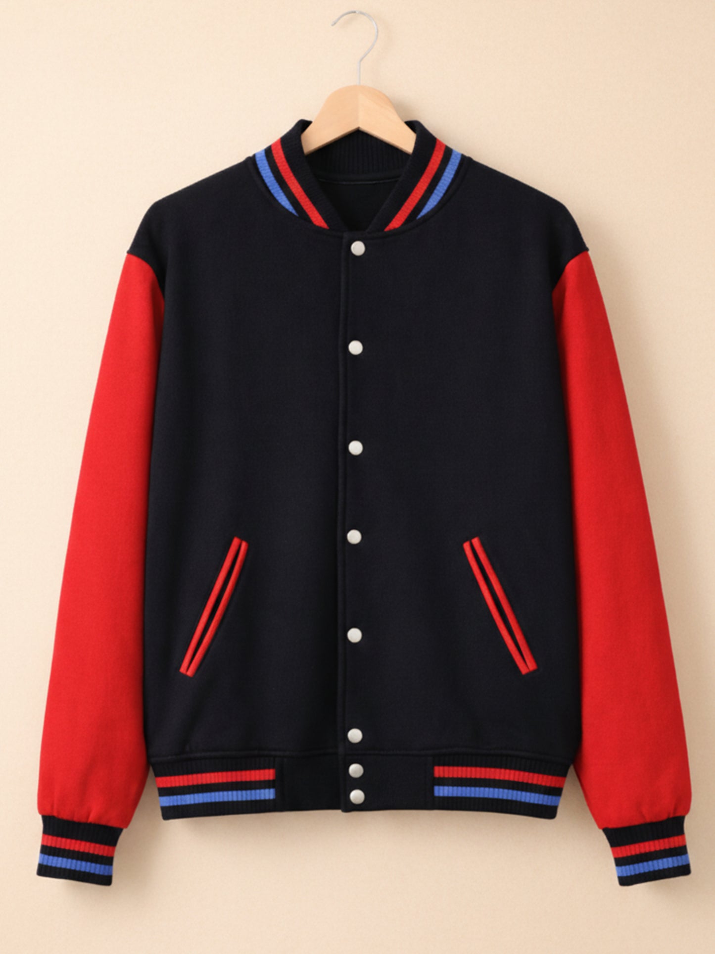 Varsity Jacket - Black with Red