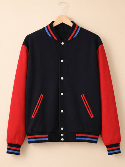 Varsity Jacket - Black with Red