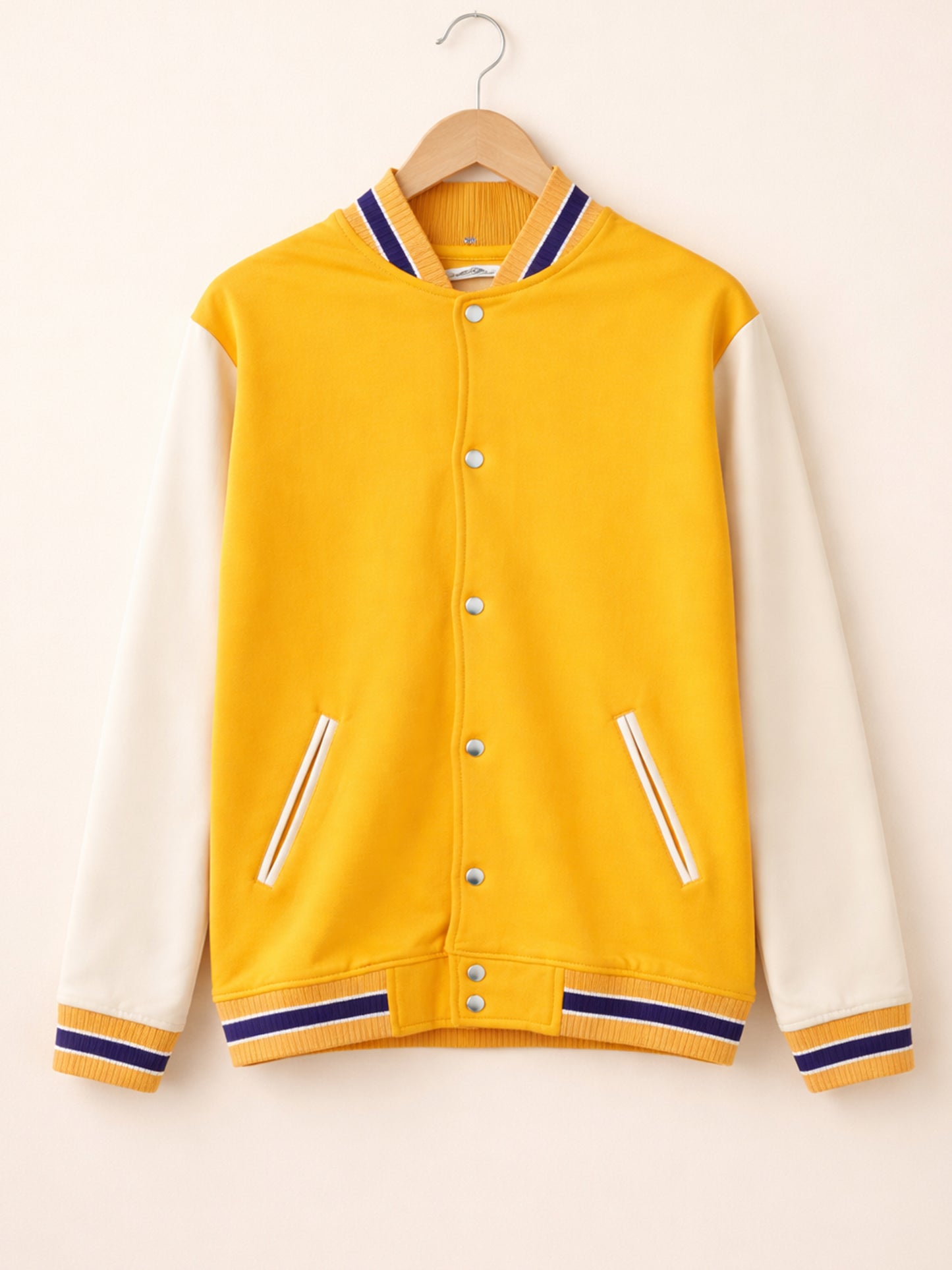 Varsity Jacket - Golden Yellow with Off White