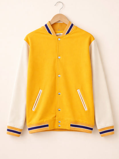 Varsity Jacket - Golden Yellow with Off White
