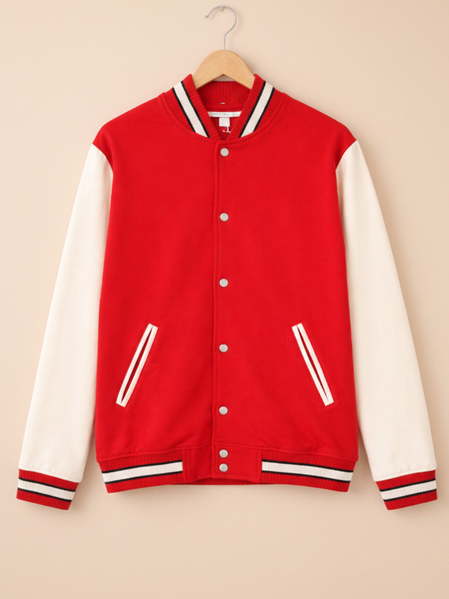 Varsity Jacket - Red with Off White