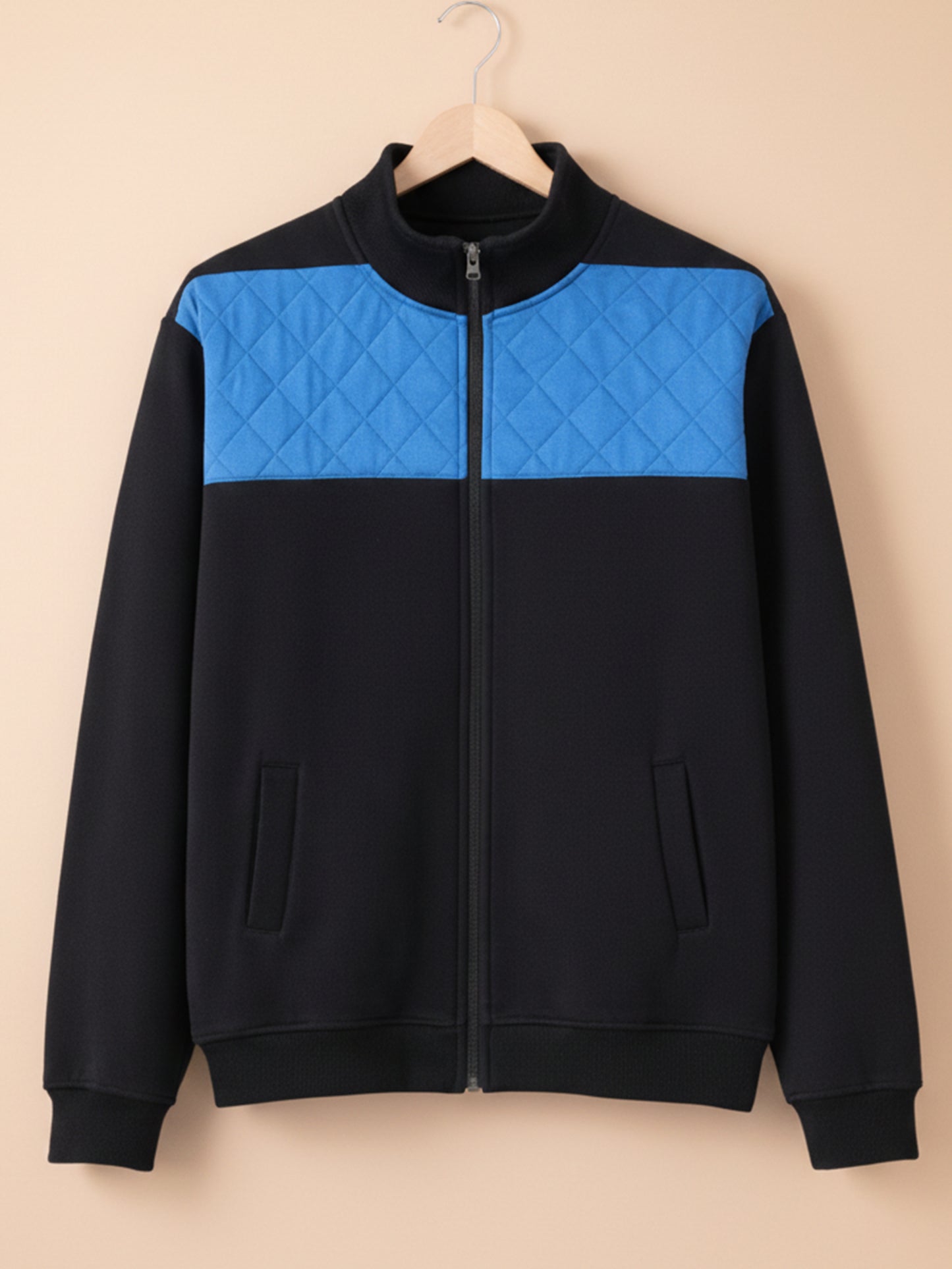 Bomber Jacket - Bold Black with Blue