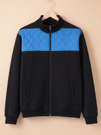 Bomber Jacket - Bold Black with Blue