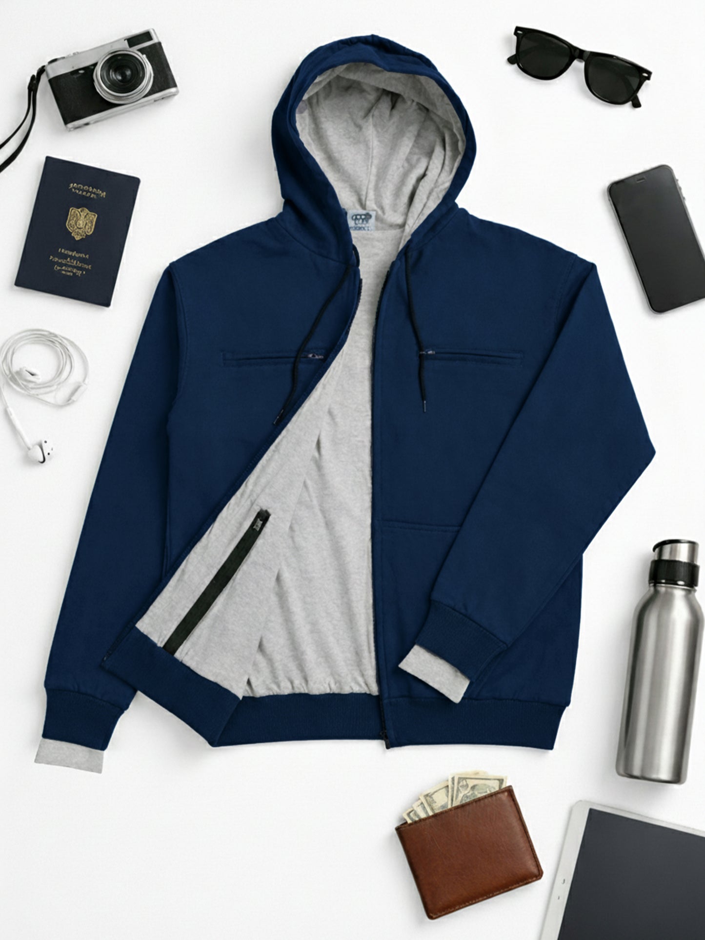 Travel Explorer Hoodie - Petrol Blue