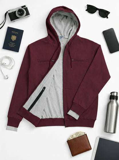 Travel Explorer Hoodie - Maroon