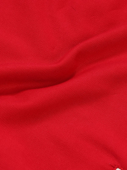 Oversized - Varsity Jacket Red with Off White