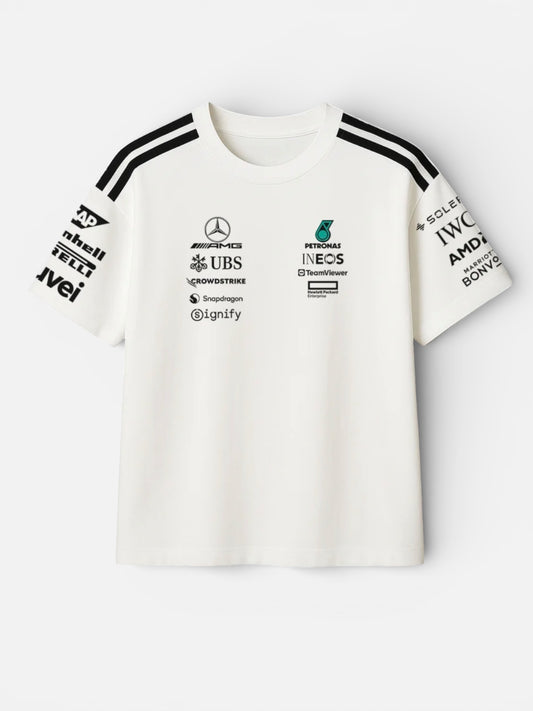 Mercedes AMG Classic White Round Neck Jersey